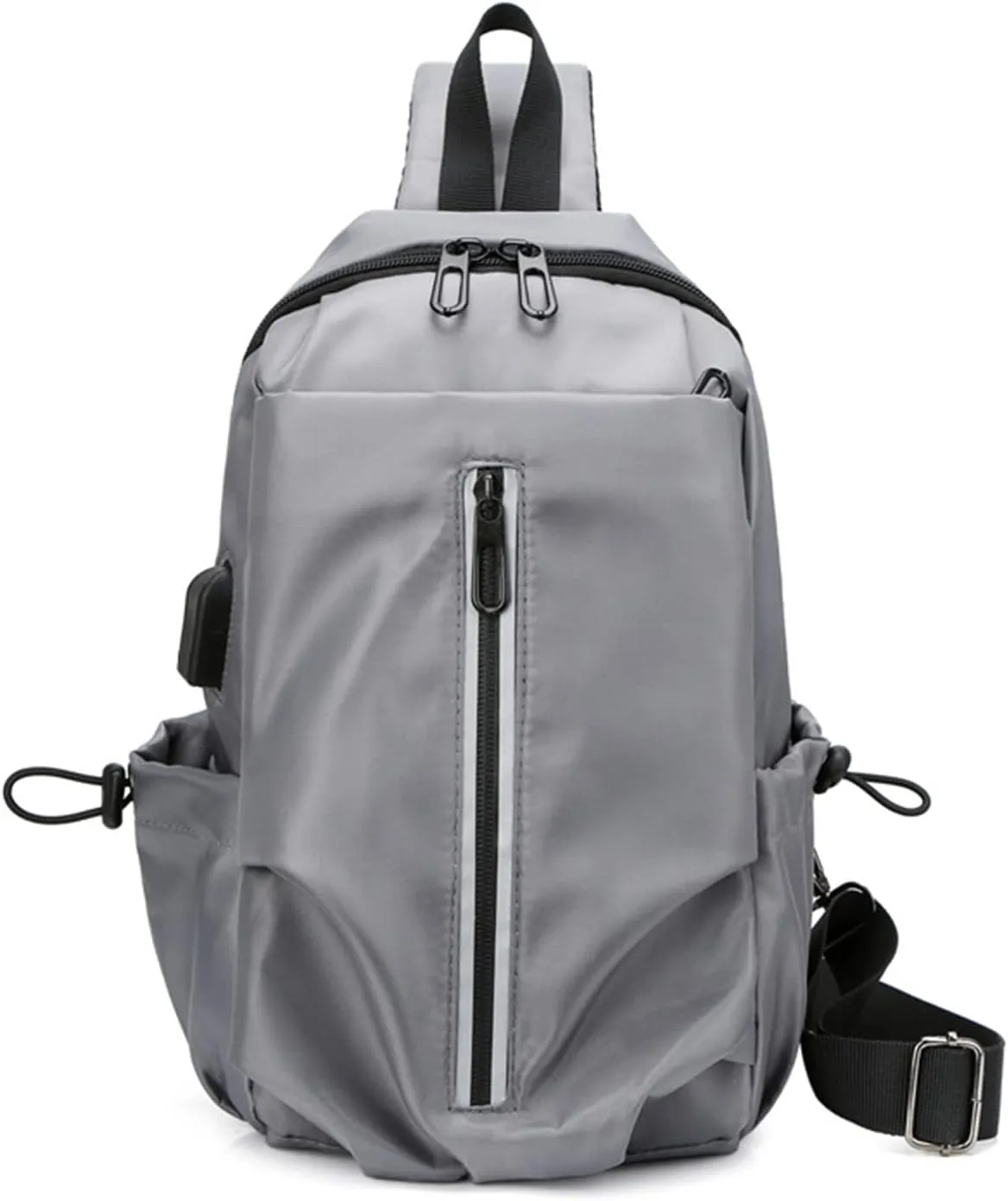 Sling Bag for Men and Women,Chest Bag Shoulder Backpack Waterproof Crossbody Backpack Hiking Daypack(Grey)