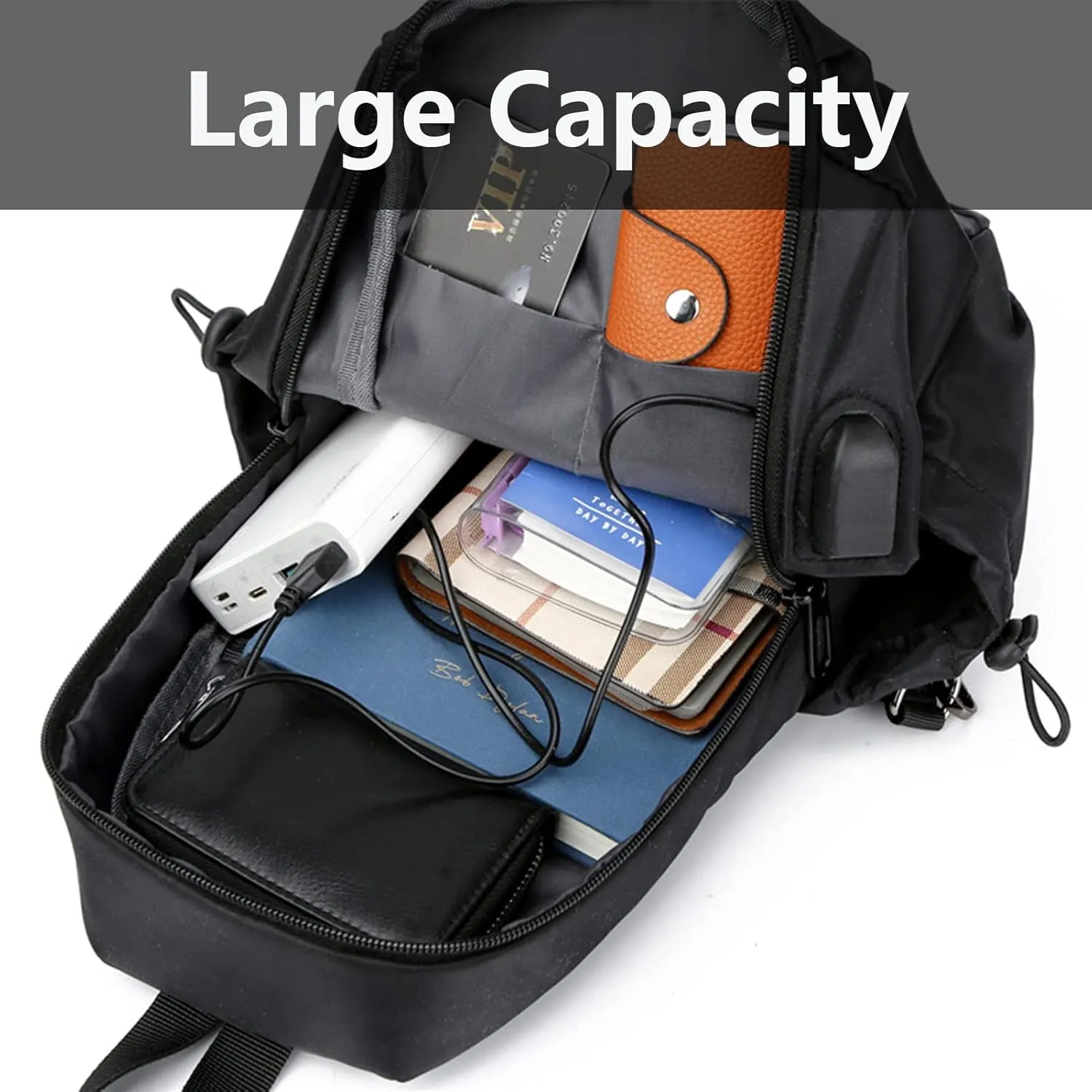 Sling Bag for Men and Women,Chest Bag Shoulder Backpack Waterproof Crossbody Backpack Hiking Daypack(Grey)