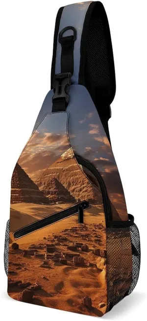 Sling Bag for Women Men Egyptian Pyramids Travel Hiking Backpack Crossbody Shoulder Chest Bags Casual Daypack