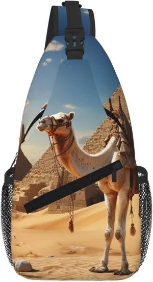 Sling Bag For Women Men Travel Hiking Backpack Crossbody Shoulder Chest Bags Camel Desert Casual Daypack