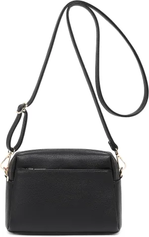 Small Cross body Bag for Women, Cellphone Bags Purse Vegan Leather, Black