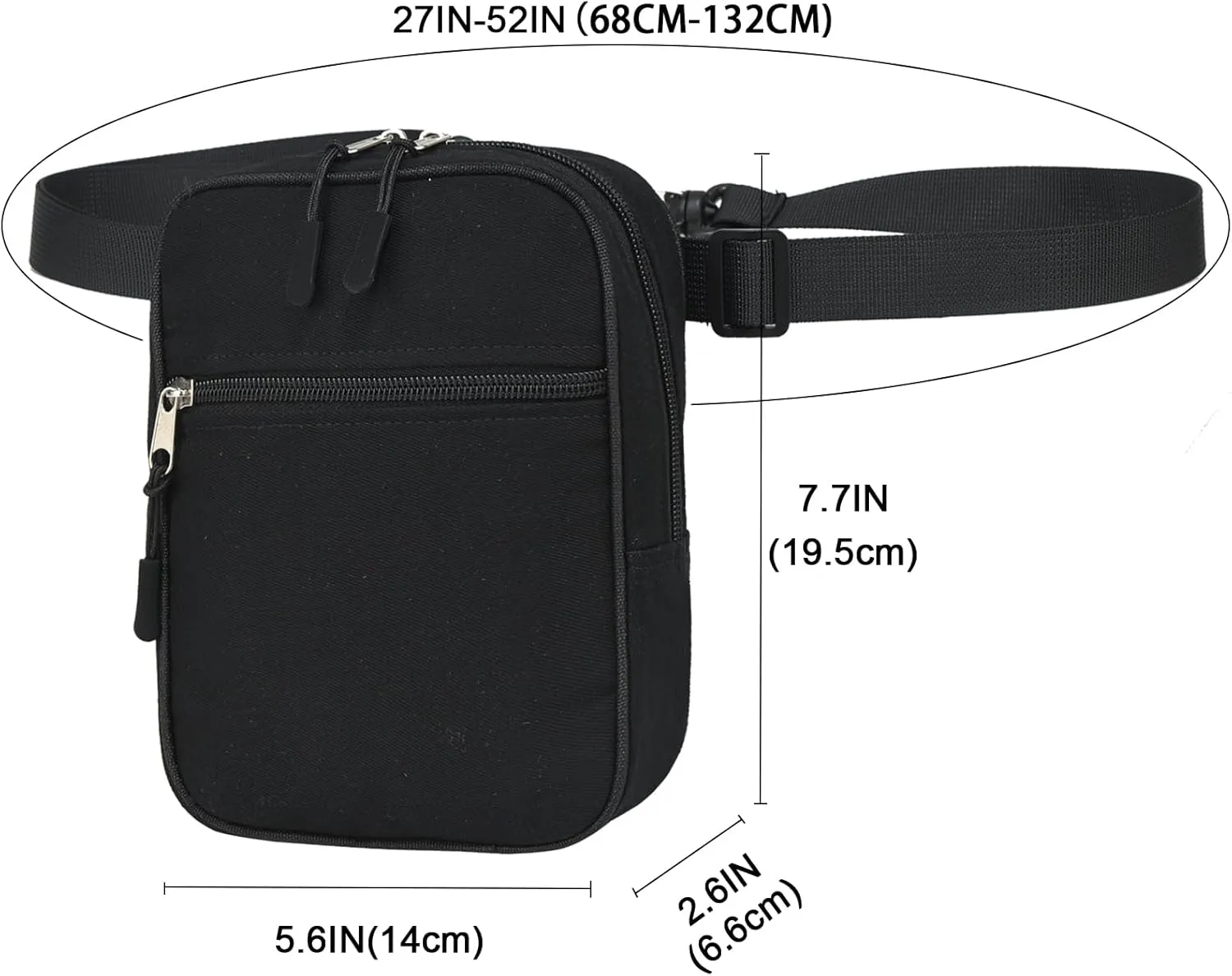 Small Crossbody Bag Waterproof Purse with 2-Way Zips and 2 Straps for Women Men Travel,Multi Position Cross Body Bag(Green)