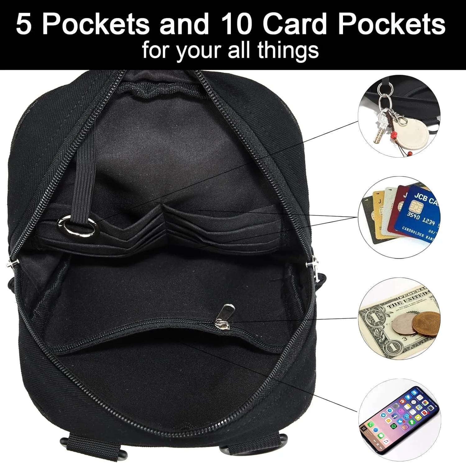 Small Crossbody Bag Waterproof Purse with 2-Way Zips and 2 Straps for Women Men Travel,Multi Position Cross Body Bag(Light Blue)