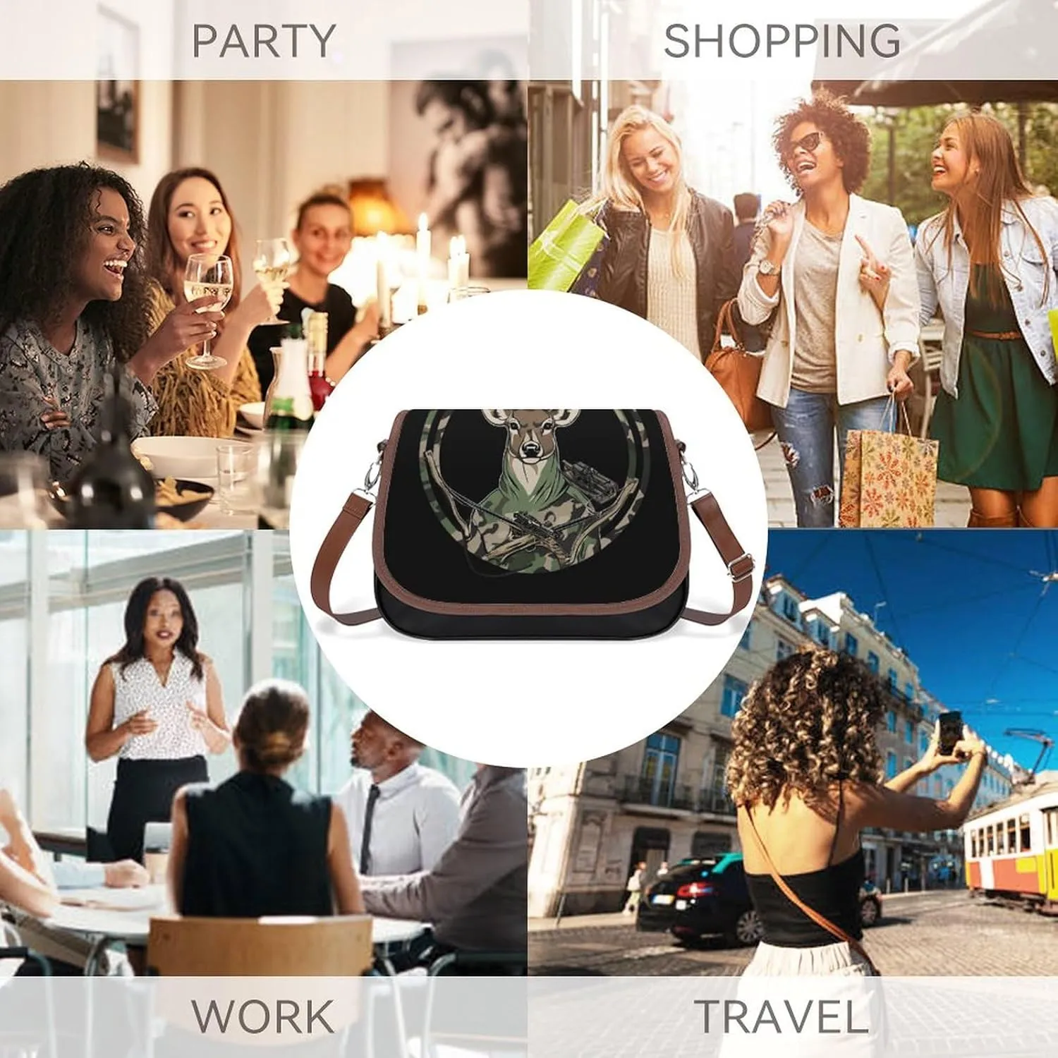 Small Crossbody Shoulder Purse for Women Men, Pu Leather Travel Purse Waterproof Cross Body Bags