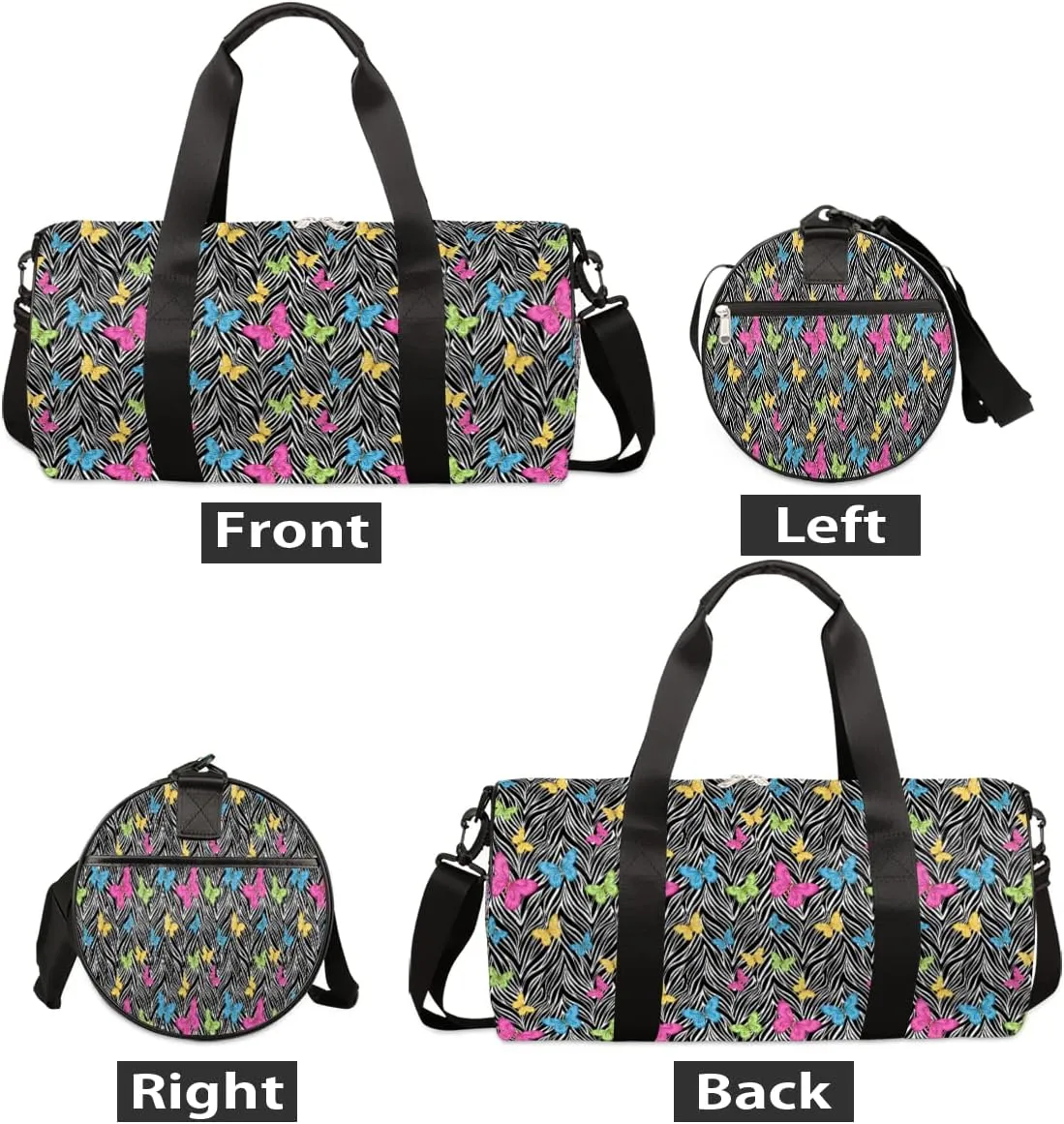 Small Gym Duffel Bags 17.8×9×9 Multicolored Stripe Gym Bag for Men Women Overnight Weekender Bag Lightweight Sport Duffle Bag Carry On Gymbag