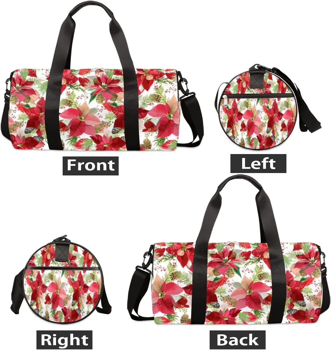 Small Gym Duffel Bags 17.8×9×9 Red Floral Blossom Gym Bag for Men Women Overnight Weekender Bag Lightweight Sport Duffle Bag Carry On Gymbag