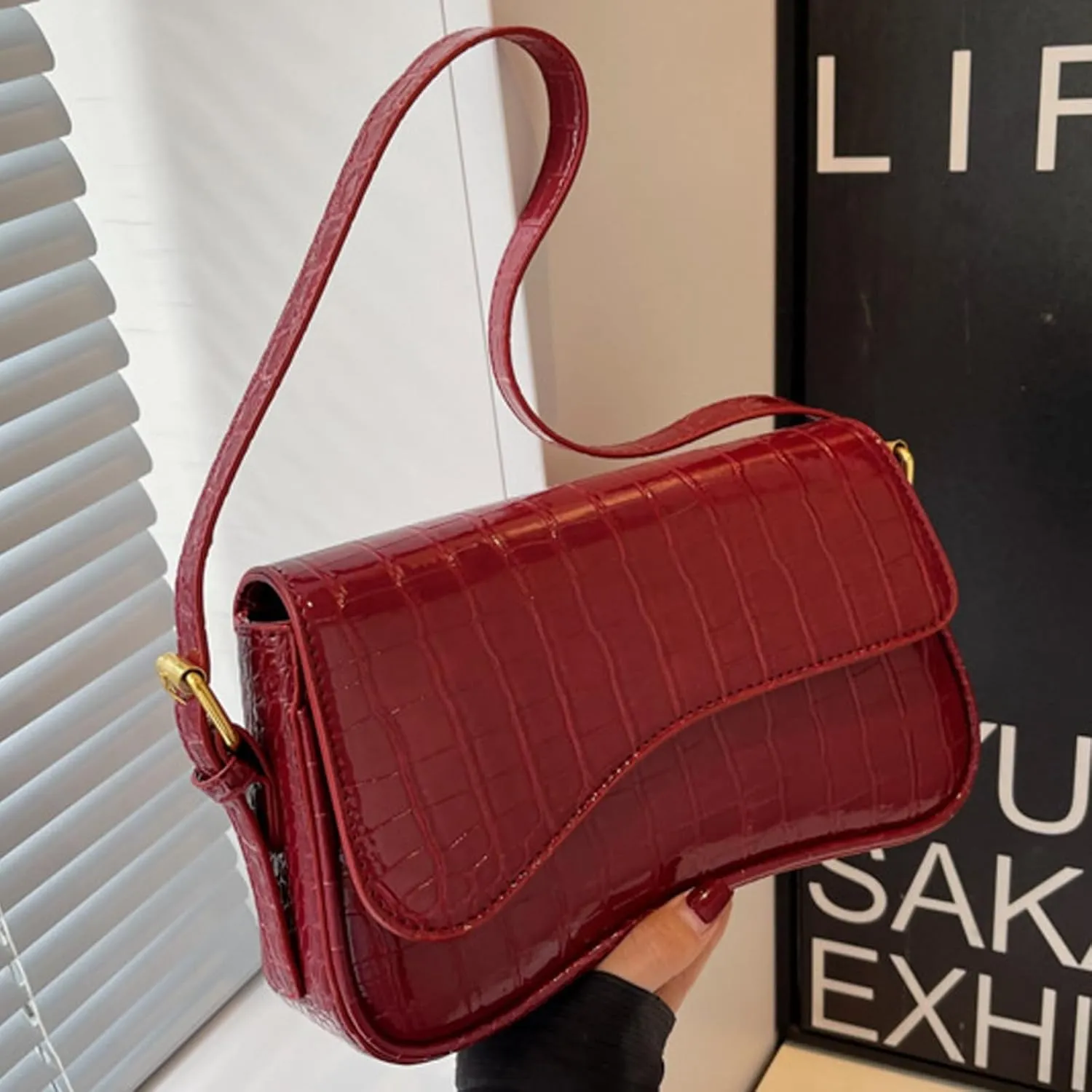 Small Shoulder Bags,Trendy Crossbody Purses for Women Waterproof Leather Handbags Clutch Tote Designer Bags black purse