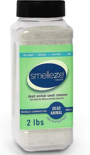 SMELLEZE Natural Dead Animal Odor Removal 2 lbs Powder: Eliminate Dead Rat, Mice, Squirrel, Chipmunk, Raccoon & Bat Smell. Safe for Indoor & Outdoor Use
