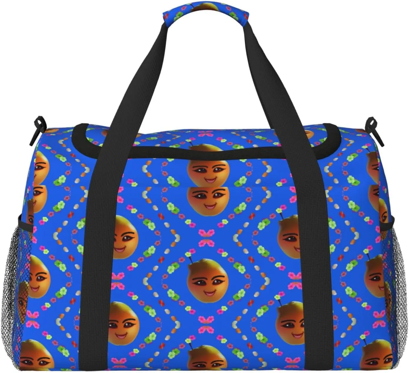 Smiley Yellow Pear Hand Travel Bag.Fashionable Design, Large Storage Capacity, Suitable For Business Trips And Short Trips.