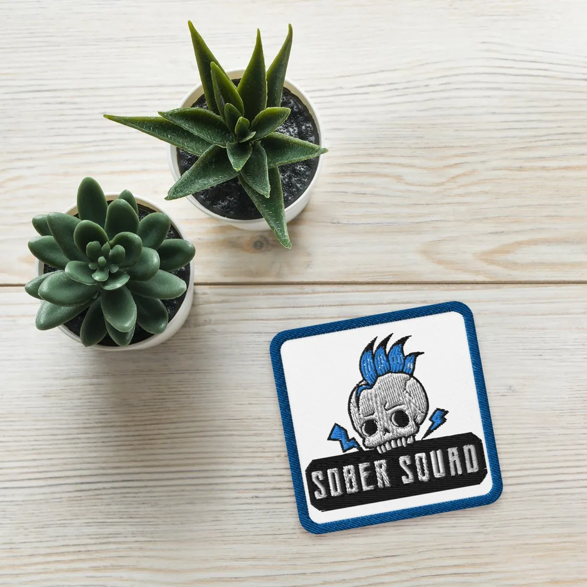 Sober Squad Punk Skull Embroidered Patch