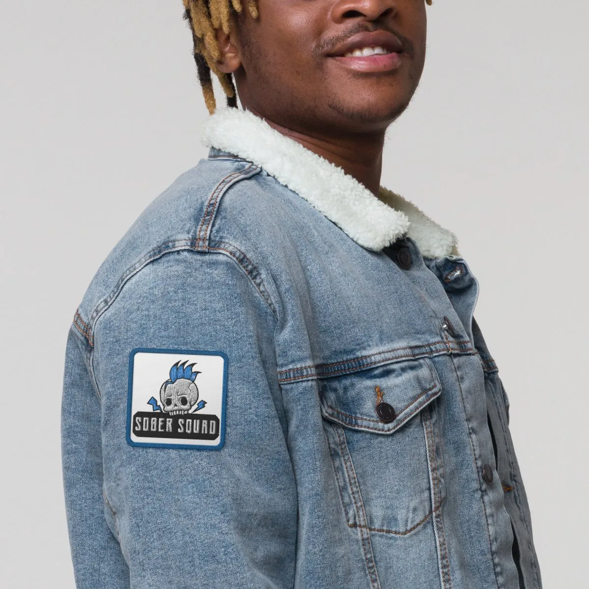 Sober Squad Punk Skull Embroidered Patch
