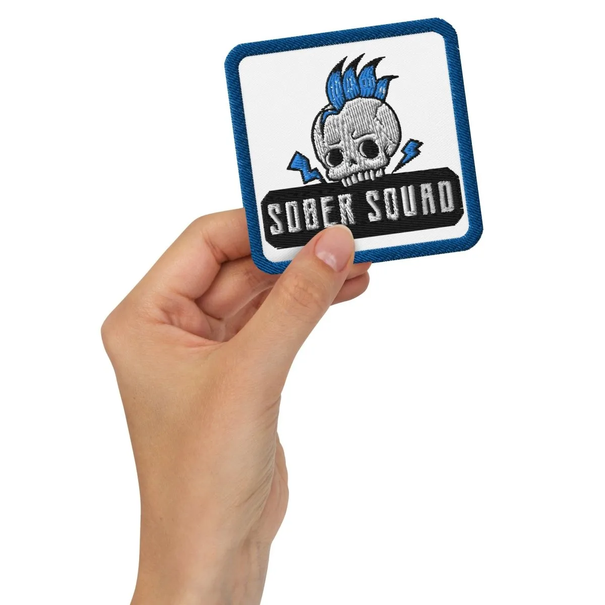 Sober Squad Punk Skull Embroidered Patch