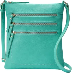 Solene Crossbody Bag Functional Multi Pocket Messenger Purse Top Zip Closure Shoulder Handbag With Adjustable Strap