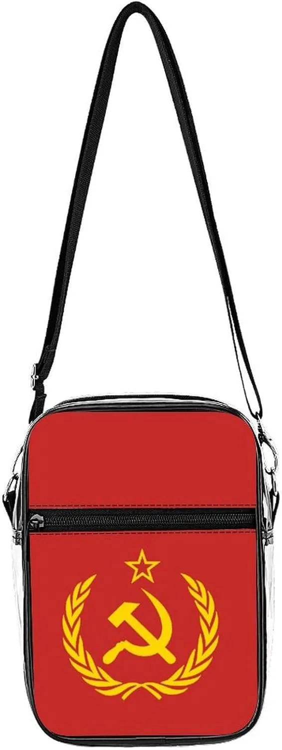 Soviet Union CCCP USSR Emblem Red Clear Purse Stadium Crossbody Bags with Adjustable and Removable Strap Shoulder Handbags
