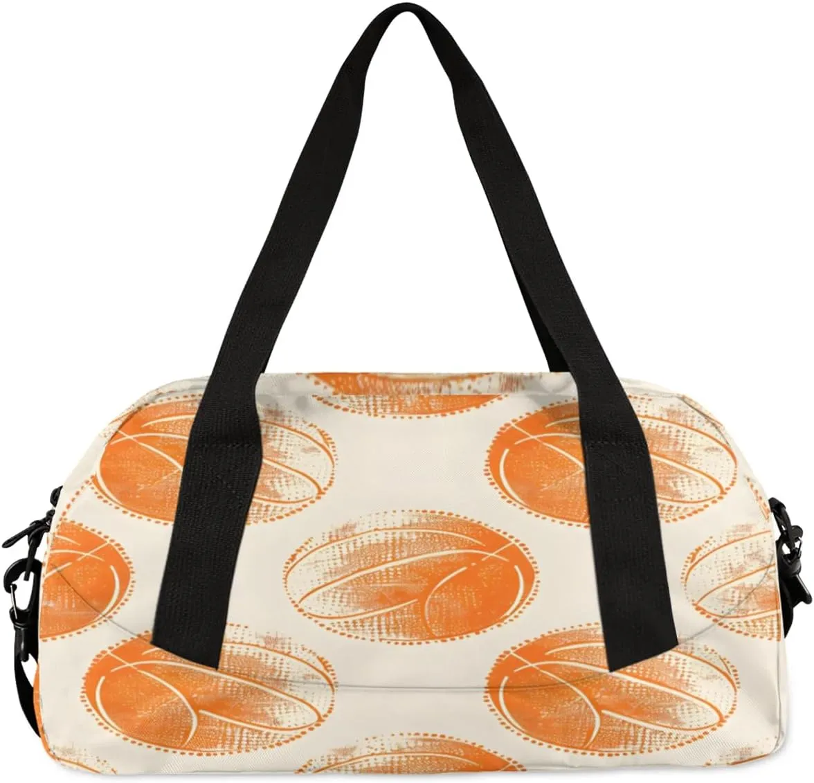 Sport Duffel Bag Basketballs Design Kids Gym Bag Weekender Overnight Bags for Boys Girls Teens Carry On Workout Travel Bag