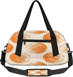 Sport Duffel Bag Basketballs Design Kids Gym Bag Weekender Overnight Bags for Boys Girls Teens Carry On Workout Travel Bag