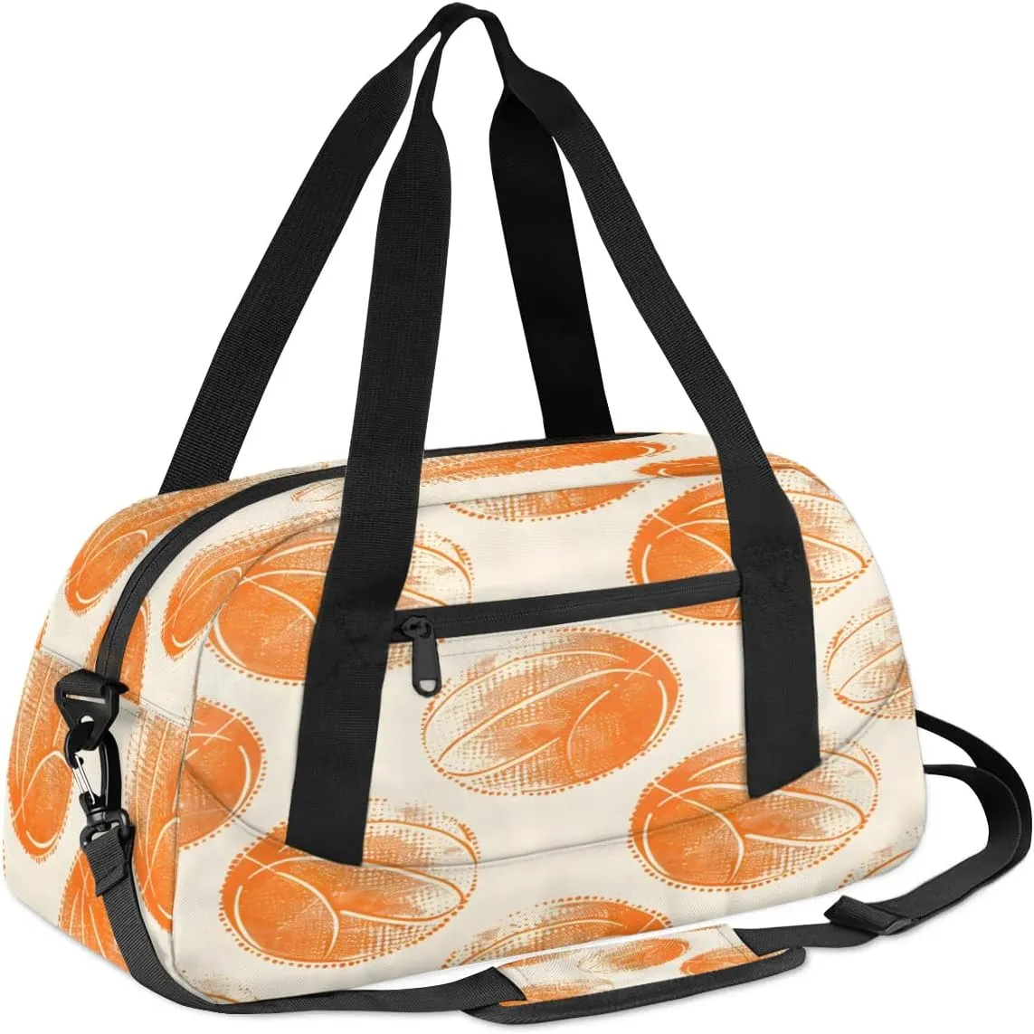Sport Duffel Bag Basketballs Design Kids Gym Bag Weekender Overnight Bags for Boys Girls Teens Carry On Workout Travel Bag