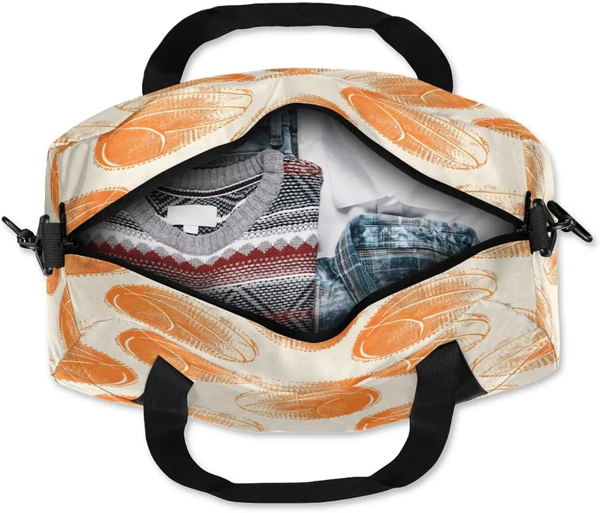 Sport Duffel Bag Basketballs Design Kids Gym Bag Weekender Overnight Bags for Boys Girls Teens Carry On Workout Travel Bag