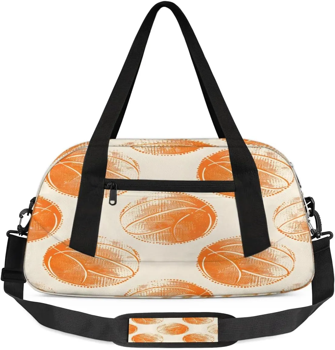 Sport Duffel Bag Basketballs Design Kids Gym Bag Weekender Overnight Bags for Boys Girls Teens Carry On Workout Travel Bag