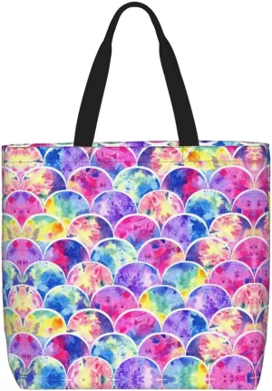 SSIMOO Big White Dot Stylish Zipper Shopping Bags,Shoulder Bag,The Perfect Blend Of Style And Convenience