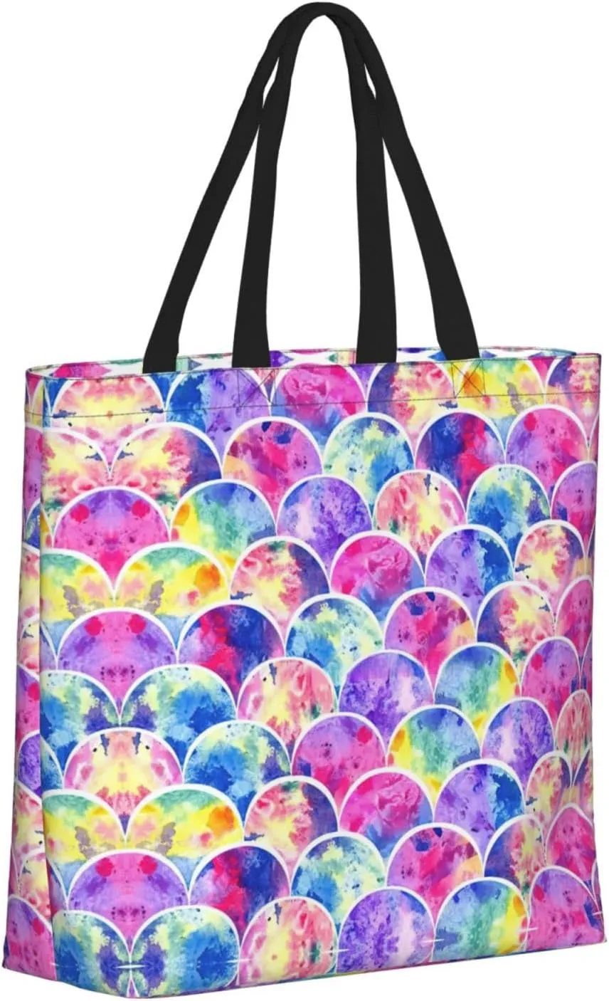 SSIMOO Big White Dot Stylish Zipper Shopping Bags,Shoulder Bag,The Perfect Blend Of Style And Convenience