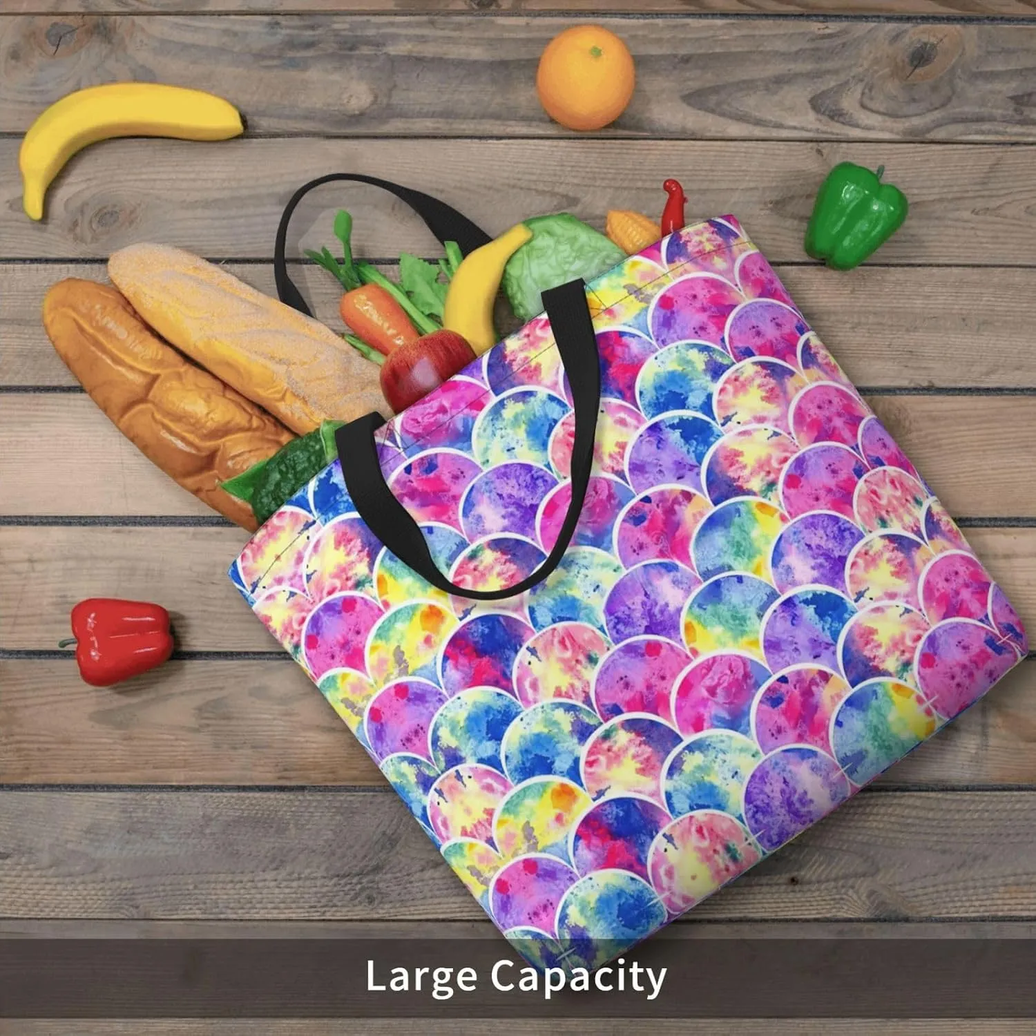 SSIMOO Big White Dot Stylish Zipper Shopping Bags,Shoulder Bag,The Perfect Blend Of Style And Convenience