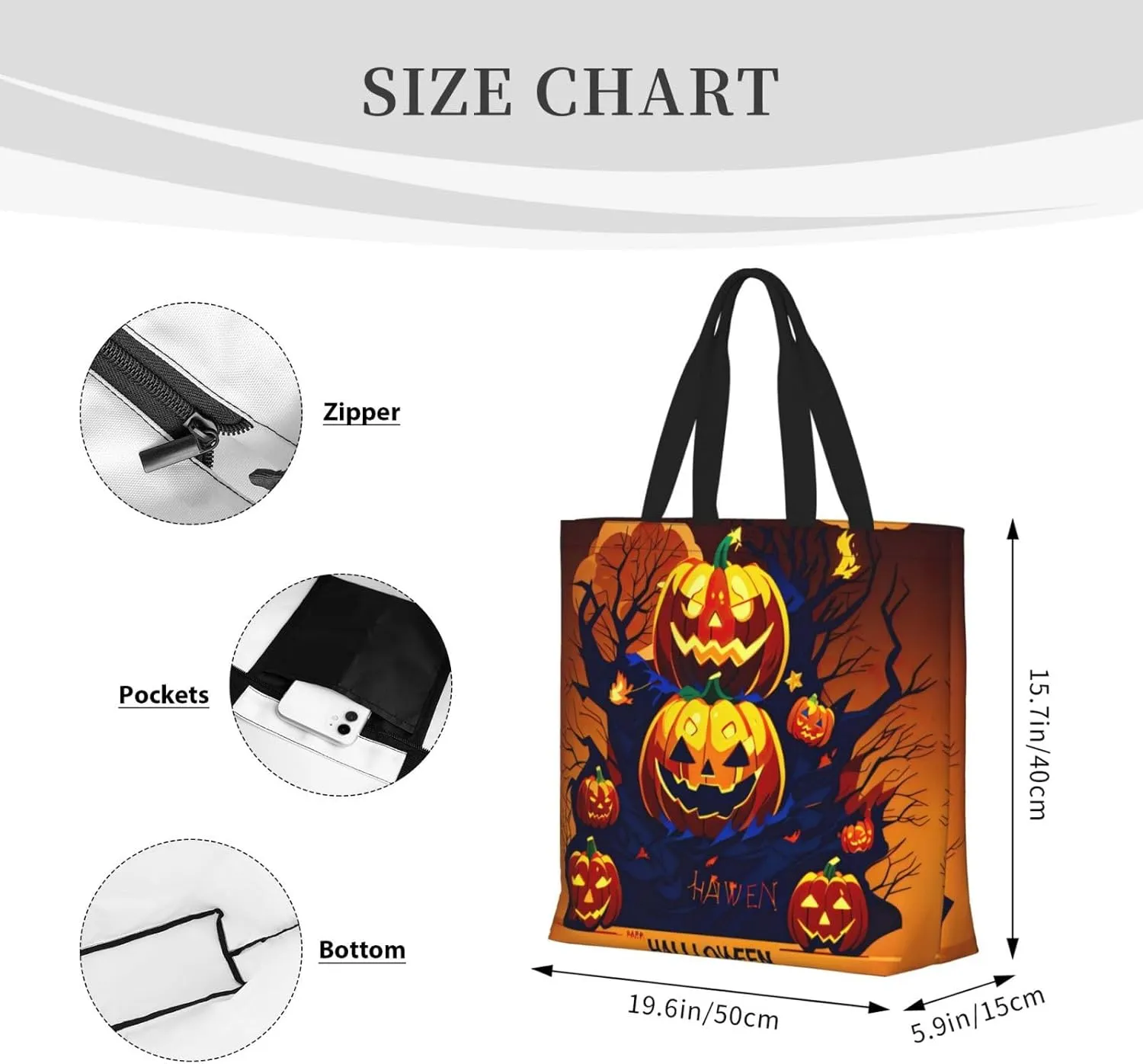 SSIMOO Paris Eiffel Tower Stylish Zipper Shopping Bags,Shoulder Bag,The Perfect Blend Of Style And Convenience
