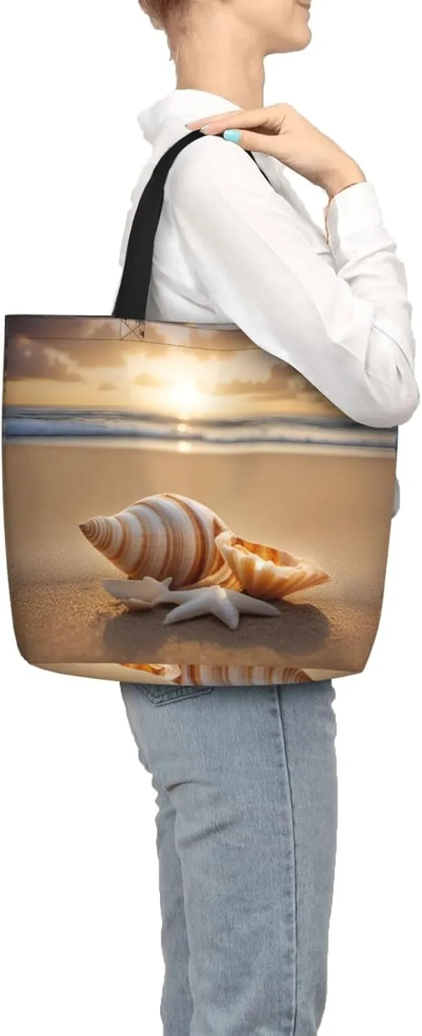 SSIMOO White Daisy Stylish Zipper Shopping Bags,Shoulder Bag,The Perfect Blend Of Style And Convenience