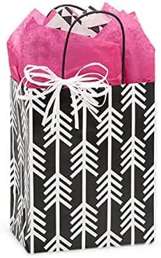Stephanie Imports Made in USA Set of 6 Kinetic Ink Paper Shopping Bags (3 sizes) With Tissue Paper - 100% Recyclable