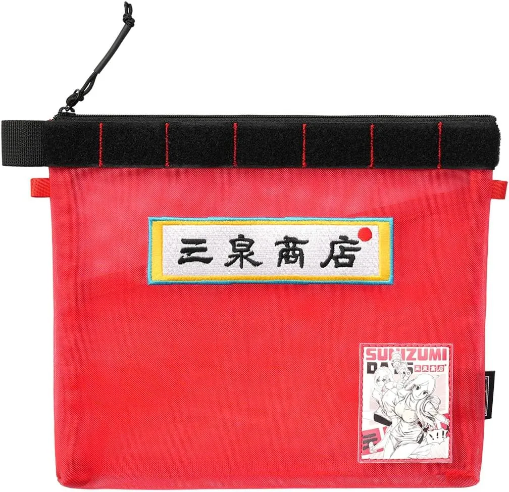 Storage A11 & Sunizumi Shoten Collaborative EDC Organizer Pouch: Manga-Style Semi-Transparent Mesh Bag for Digital Tool Organization
