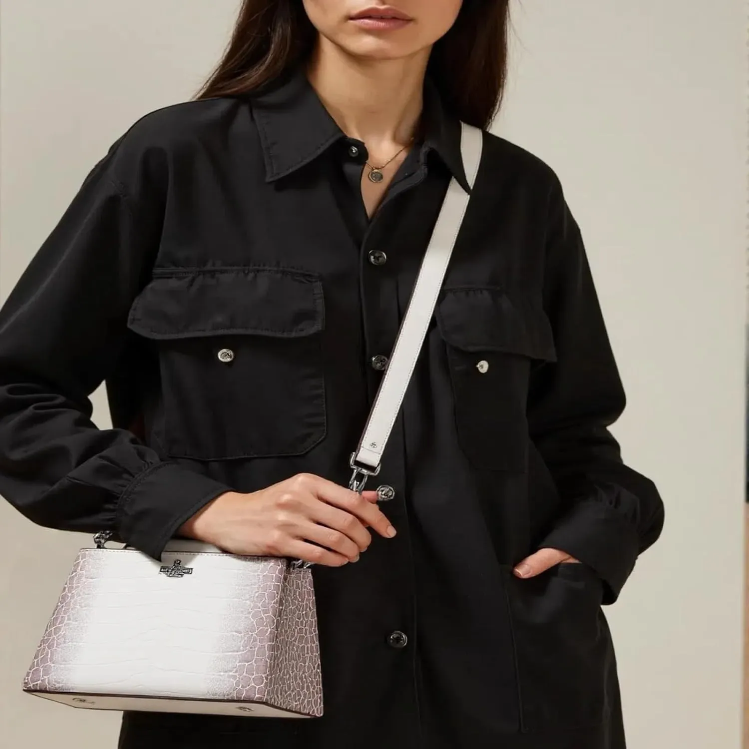 Stylish Women's Versatile Stone Pattern Bucket Bag - Top Handle Crossbody & One-Shoulder Commuting Purse