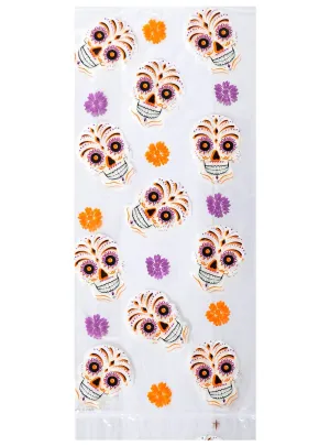 Sugar Skull Print 25 Pack Cello Day of the Dead Party Bag
