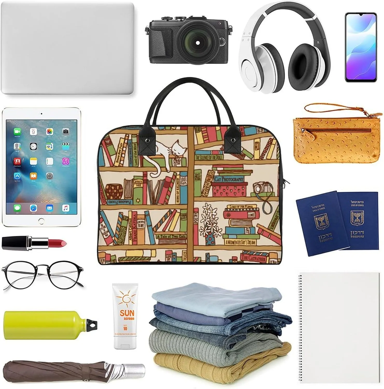 Sun Moon Stars Tarot Cards Travel Handbag with A Large Capacity Design That Can Be Reused
