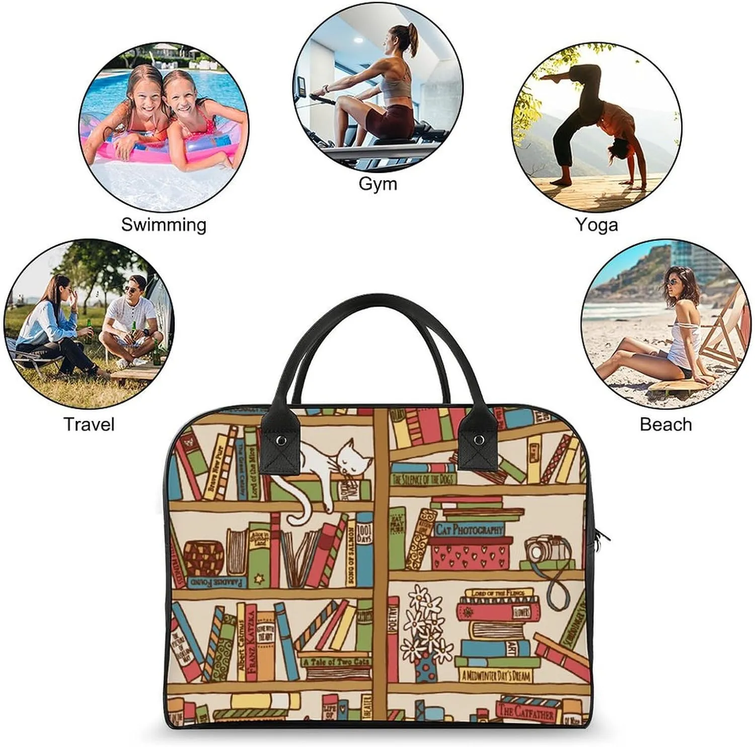 Sun Moon Stars Tarot Cards Travel Handbag with A Large Capacity Design That Can Be Reused