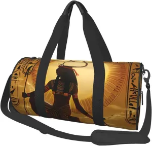 Sun Old Egyptian Timeless Grace Printed Sports Gym Bag for Men Women Foldable Duffel Bag Carry On Weekender Bag for Travel Sports