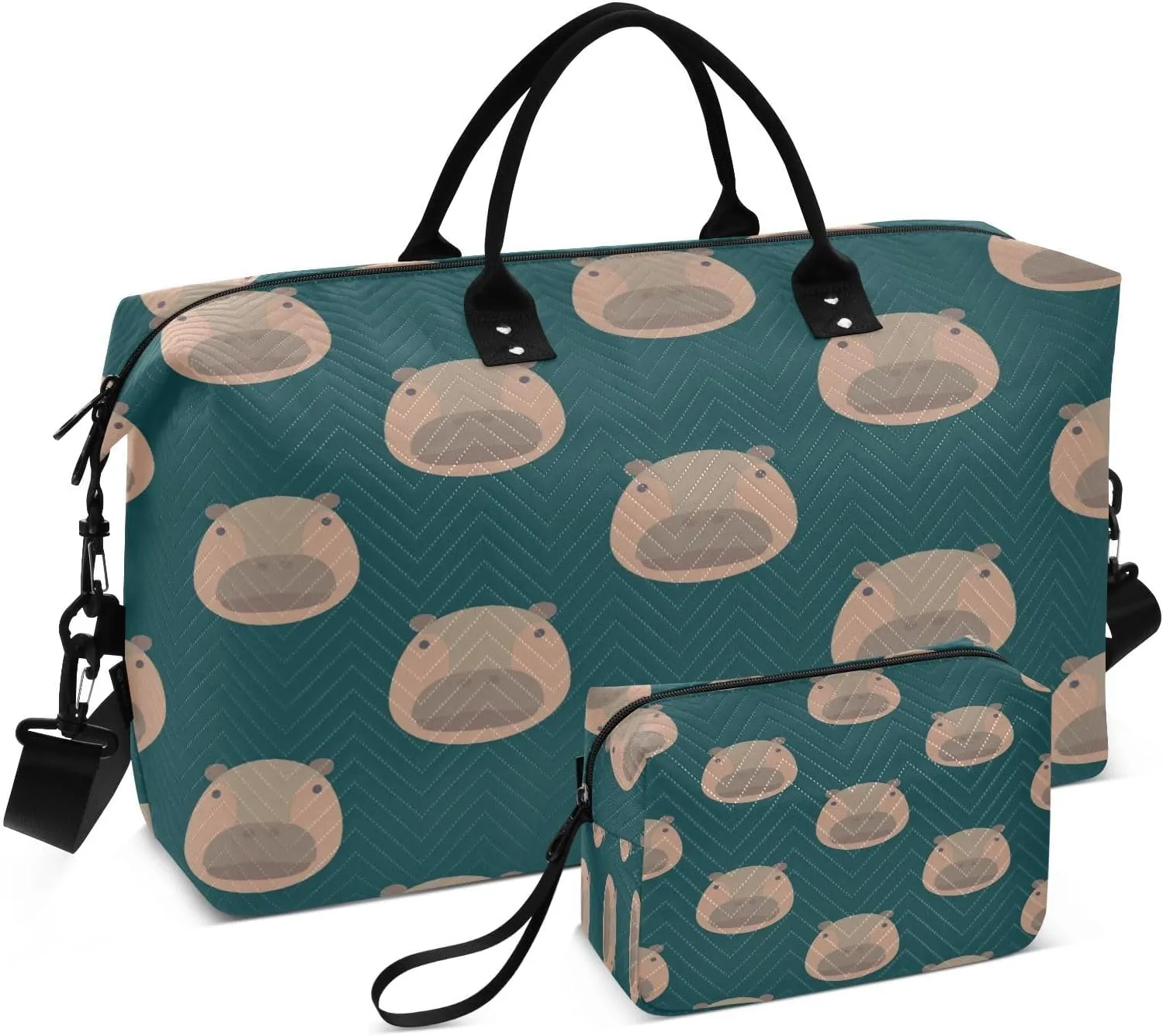 susiyo Cattle Expandable Travel Duffle Bag, Large Weekender Overnight Bags and Adjustable Strap, Carry On Shoulder Tote Bag, Gym Duffel Bag with Toiletry Bags for Hospital
