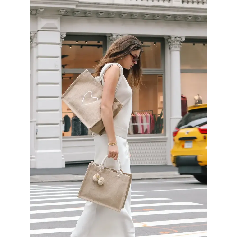 Sustainable Jute Canvas Shopping Bag for Eco-Friendly Shopping