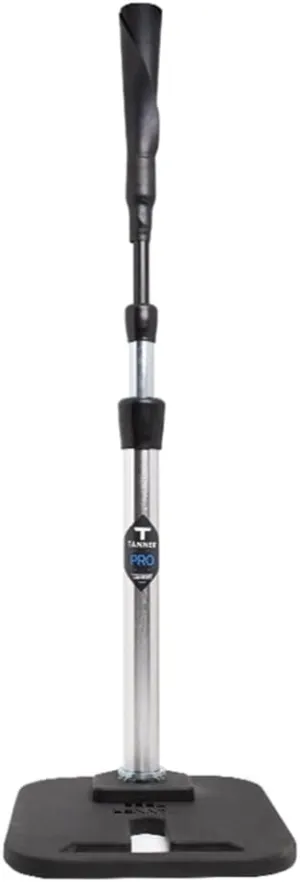 Tanner Pro Batting Tee | Pro Style Weighted Hitting Tee for Baseball Softball Slow Pitch | Adjusts 26-43” | Age 8 up| Weighted Base, Hand Rolled Flextop, Reinforced Steel Stem | Hand Assembled in US