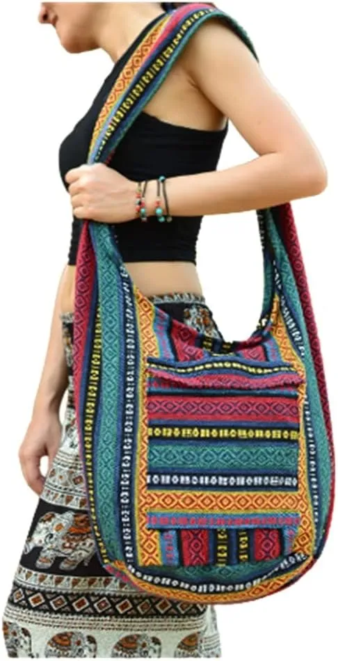 Taweengam Hippie Bag Boho Purse Ethnic Style Crossbody Shoulder Bags Everyday Tourist Handbag for Ladys Women Men