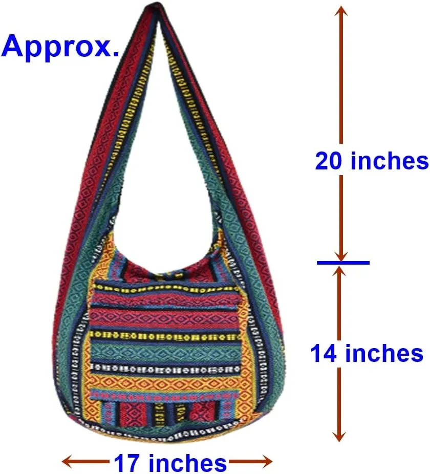 Taweengam Hippie Bag Boho Purse Ethnic Style Crossbody Shoulder Bags Everyday Tourist Handbag for Ladys Women Men