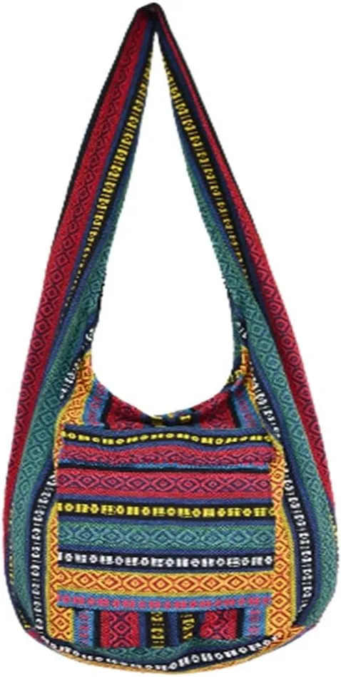 Taweengam Hippie Bag Boho Purse Ethnic Style Crossbody Shoulder Bags Everyday Tourist Handbag for Ladys Women Men