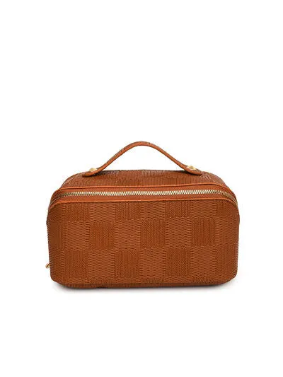 Texture PU Leather Cosmetic Bag