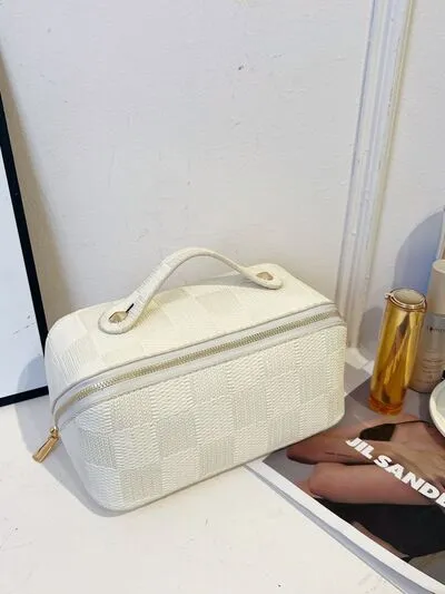 Texture PU Leather Cosmetic Bag