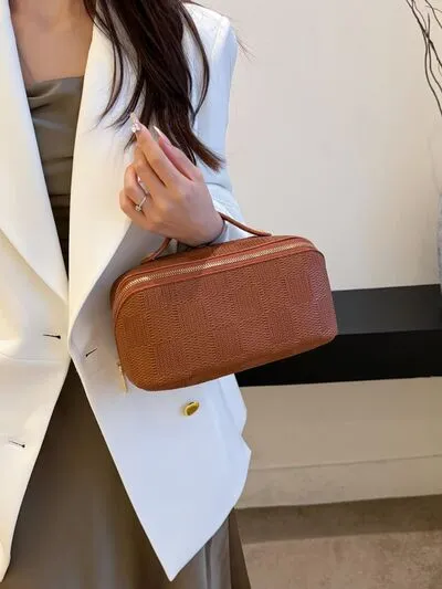 Texture PU Leather Cosmetic Bag