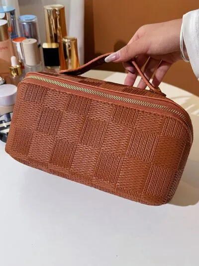 Texture PU Leather Cosmetic Bag