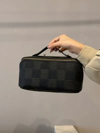 Texture PU Leather Cosmetic Bag