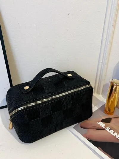 Texture PU Leather Cosmetic Bag