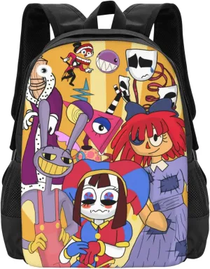 The Amazing Funny Digital Comedy Circus Laptop Backpack Large Travel Bags for Men Women Gym Bags Portable Business Backpack Casual Daypack for Picnic Notebook Bag