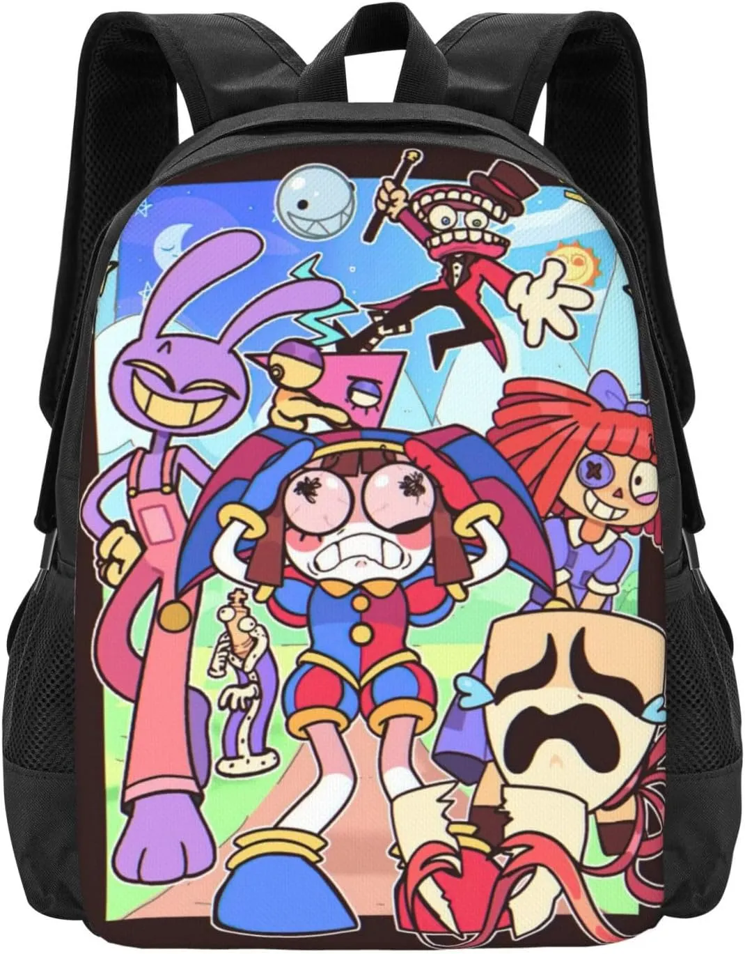 The Amazing Funny Digital Comedy Circus Laptop Backpack Large Travel Bags for Men Women Sport Bags Portable Work Rucksack Casual Daypack for Mountaineering Notebook Bag