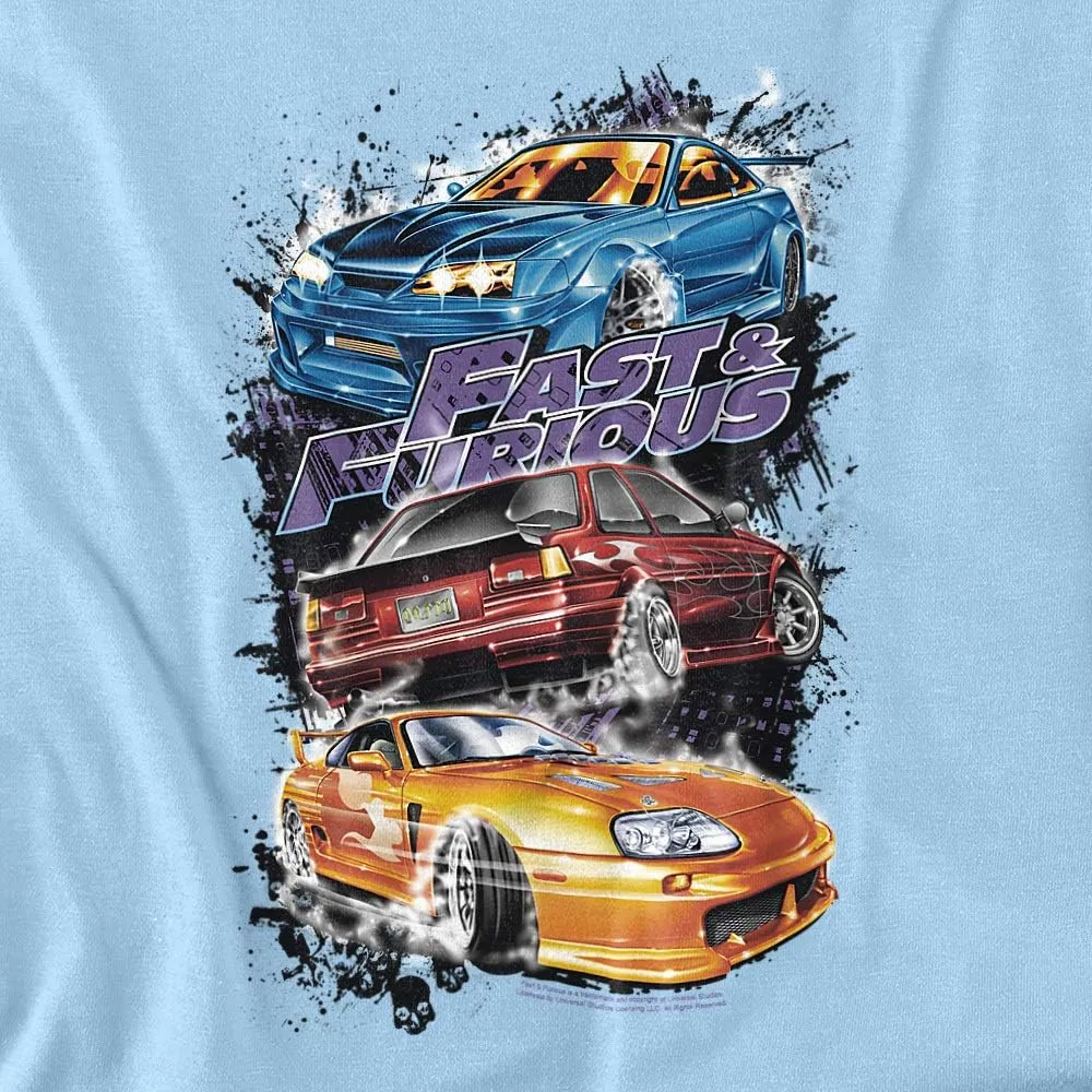The Fast and The Furious Smokin Street Cars Unisex Adult T Shirt